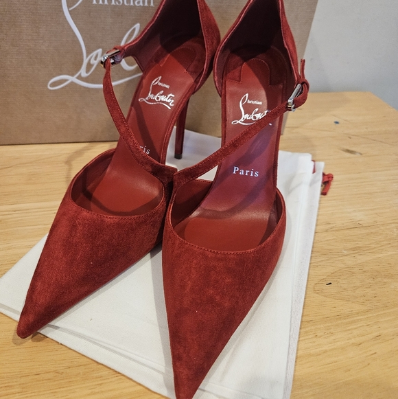 New Christian Louboutin Miss Ziggyta 100 Suede Pump Women's Sz 39.5 $1100 - Picture 2 of 8